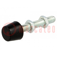 Clamping bolt; Thread: M8; Base dia: 16mm; Kind of tip: flat