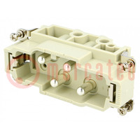 Connector: HDC; contact insert; male; CX; PIN: 4; 4+PE; size 77.27