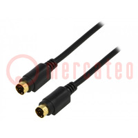 Kabel; DIN mini 4pin -Stecker,beiderseitig; 2m; schwarz