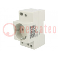 F-type socket (Schuko); 230VAC; 10A; for DIN rail mounting