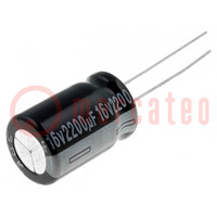 Capacitor: electrolytic; THT; 2200uF; 16VDC; Ø12x20mm; Pitch: 5mm