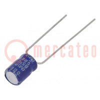 Condensatore: elettrolitico; THT; 100uF; 6,3VDC; Ø5x7mm; ±20%