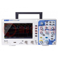Oscilloscoop: digitale; Ch: 2; 100MHz; 1Gsps; 10kpts; LCD TFT 7"