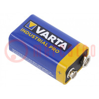 Battery: alkaline; 9V; 6F22; non-rechargeable; 25.5x47.5x16.5mm
