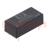 Converter: DC/DC; 2W; Uin: 12V; Uout: 12VDC; Uout2: -12VDC; Iout: 84mA