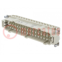 Connector: HDC; contact insert; male; Han E®; PIN: 32; 32+PE; 16A