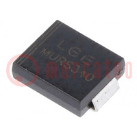 Diode: rectifying; SMD; 400V; 3A; 50ns; SMC; Ufmax: 1.25V; Ifsm: 125A