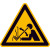 Warnschild, Warnung vor hochschnellendem Werkstück in einer Presse, SL: 10 cm DIN EN ISO 7010 W032