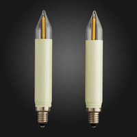 Ersatzbirne Hellum 904963 LED Filament Ersatz-Schaftkerze für Lichterketten mit 30 Brennstellen/Innen- und Außenbeleuchtung/warmweiß/elfenbein / E10 Sockel / 8 V / 0,5 W / 2 Stück