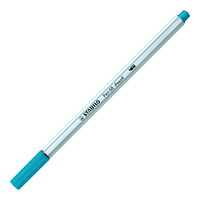 STABILO Pen 68 brush, premium brush viltstift, licht blauw, per stuk