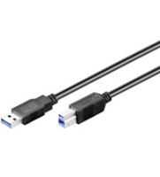 Goobay 0.5m USB 3.0 A/B USB kábel 0,5 M USB 3.2 Gen 1 (3.1 Gen 1) USB A USB B Fekete