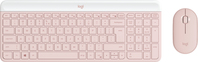 Logitech MK470 Slim Combo klawiatura Dołączona myszka Biuro RF Wireless QWERTY Amerykański międzynarodowy Różowy