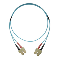 Videk 50/125 OM3 SC to SC Duplex Fibre Optic Patch Cable Aqua 0.5Mtr