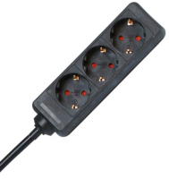 Kopp 128615005 power extension 1.4 m 3 AC outlet(s) Indoor Black, Red