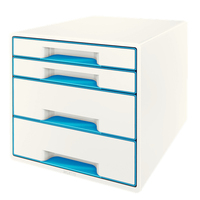 Leitz WOW Cube pudełko do przechowywania dokumentów Polistyren Niebieski, Biały