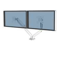 Fellowes Platinum Series Dual Monitor Arm - Monitor Mount for Two 8KG 32 Inch Screens - Adjustable Dual Monitor Desk Mount - Tilt 45° Pan 180° Swivel 360° Rotation 360°, VESA 75...