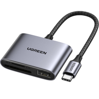 Ugreen 80798 geheugenkaartlezer USB 3.2 Gen 1 (3.1 Gen 1) Type-C Grijs
