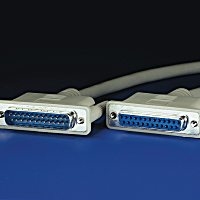 ROLINE RS-232 cable, D25 M/F, 1.8m, moulded, 25 wires, extension cable de señal 1,8 m