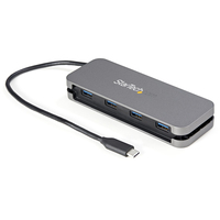 StarTech.com HB30CM4AB hálózati csatlakozó USB 3.2 Gen 1 (3.1 Gen 1) Type-C 5000 Mbit/s Fekete, Szürke