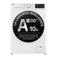 LG F4R3710NSWW Lavatrice 10kg AI DD, Classe A-10%, 1400 giri, Autodosaggio,Wi-Fi