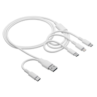 Akyga AK-USB-52 USB Kabel 1,2 m USB A/USB C USB C/Micro-USB B/Lightning Weiß
