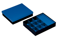 NIPS VARIO-BOX / SCHOOL-BOX Kleinteilebox mit variabler Innenaufteilung und separatem Deckel (B 35,0 x T 28,5 x H 7,5 cm), Wellkarton - umweltfreundlich und recycelbar