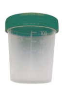 Urinbecher 125 ml, 500 Stück mit Schraubdeckel, grün