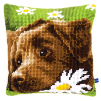 Cross Stitch Kit: Cushion: Chocolate Labrador