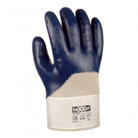 teXXor® Nitril-Handschuhe STULPE beige/blau 3/4 beschichtet, 2329_11 Gr.11