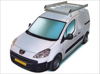 Dachgepäckträger aus Aluminium für Peugeot Partner, Bj. 2008-2018, Radstand 2728mm, kurze Version (L1), mit Hecktüren, ohne Dachklappe