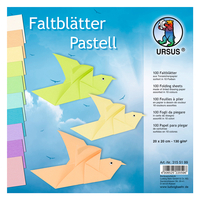URSUS Faltblätter Origami 20×20cm 3155199 Pastell-Farben ass. 100 Blatt