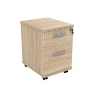 Astin 2 Drawer Mobile Under Desk Pedestal 480x610x580mm Canadian Oak KF77724