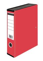 ValueX Box File Paper on Board Foolscap 70mm Capacity 75mm Spine Width Clip Closure Red (Pack 10)