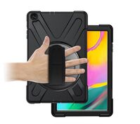 AUSTIN Defender Case Samsung Galaxy Tab A 10.1 2019 with hand strap and shoulder strap. Black Tablet-Hüllen