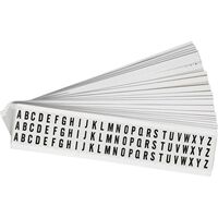 Identical numbers and letters on one card for indoor use 9.00 mm x 13.00 mm NL-W05-LC, Black, White, Rectangle, Removable, Black onSelf Adhesive Labels