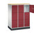 Armario de compartimentos bajo llave de acero INTRO, altura de compartimento 345 mm, A x P 920 x 500 mm, 9 compartimentos, cuerpo gris luminoso, puertas en rojo rubí.