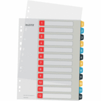 Plastikregister Cosy 1-12 bedruckbar A4 PP 12 Blatt farbig