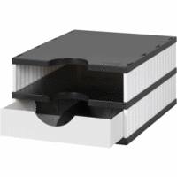 Aufbewahrungsbox styrodoc uno SET 2 Fächer weiß/schwarz Schublade weiß