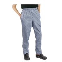 Chef Works Unisex Pants in Small Blue Check - Classic Fit - Polycotton - S
