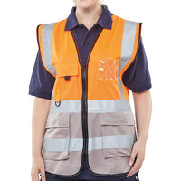 HI VIS EXEC WAISTCOAT ORG/GREY 2XL