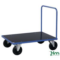 Kongamek heavy duty platform trucks, single ended handle, braked