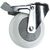 Corrosion resistant zinc plated swivel castor with total-stop brake, nylon wheel