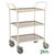 Kongamek three tier service trolleys with removable non-slip plastic trays - white frame