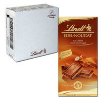 Lindt Edel-Nougat Schokolade 100g, 10 Tafeln