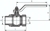 Zeichnung: Einschraub-Kugelhahn 2-teilig, voller Durchgang, kurze Bauform