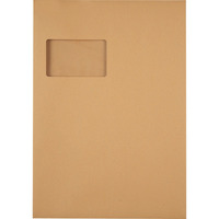 Versandtasche DIN C4, 20 mm Seitenfalte und Klotzboden, haftklebend, Fenster, 130 g/m²