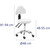 Krzesło kosmetyczne obrotowe z oparciem na kółkach 48-55 cm BULLE - białe
