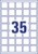 Quadratische Etiketten, ablösbar, A4, 35 x 35 mm, 10 Bogen/350 Etiketten, weiß