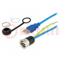 Adapter cable; USB 2.0; USB A socket,USB A plug; 0.5m; 1310; IP54