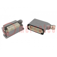 Connector: HDC; male + female; plug + socket,complete set; 16+PE